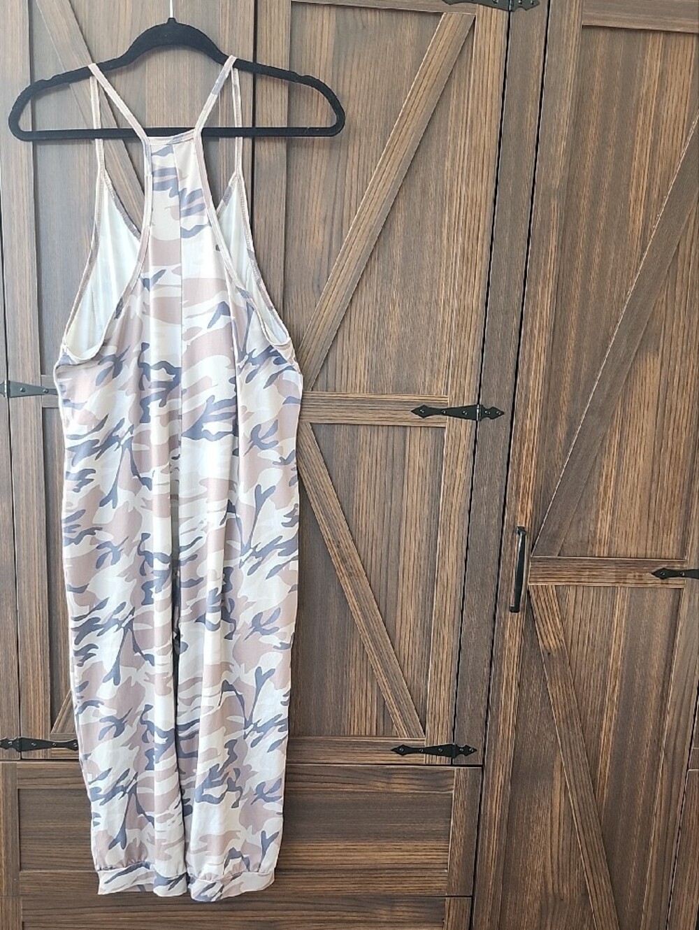 Sleeveless Camo Print Maxi Dress - Neutral Tones - Picture 4 of 7